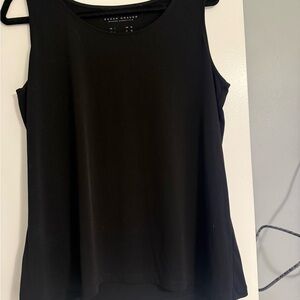 Susan Graver Black Sleeveless liquid knit  tank.Sz L